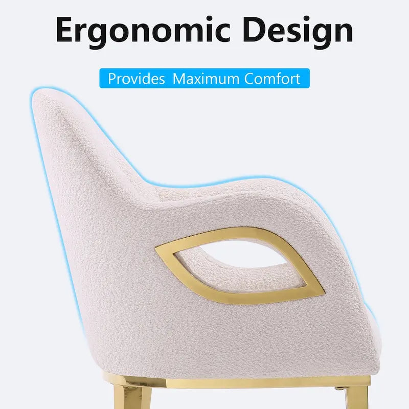 Armchairs Velvet Upholstered Side Chairs with Fox-EyeArmrests and Mirror Stainless Steel Legs