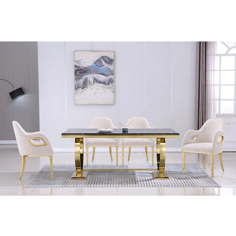 Armchairs Velvet Upholstered Side Chairs with Fox-EyeArmrests and Mirror Stainless Steel Legs