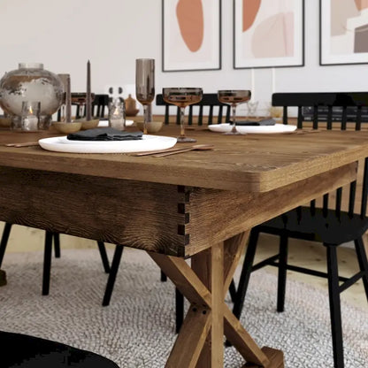 8' x 40 Rectangular Antique Rustic Solid Pine Folding Dining Table