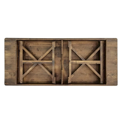 8' x 40 Rectangular Antique Rustic Solid Pine Folding Dining Table