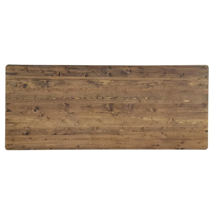 8' x 40 Rectangular Antique Rustic Solid Pine Folding Dining Table