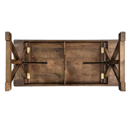 8' x 40 Rectangular Antique Rustic Solid Pine Folding Dining Table