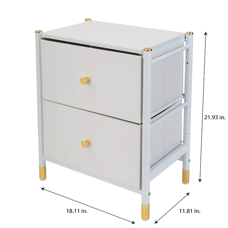Simplify 2 Drawer Luxury Nightstand