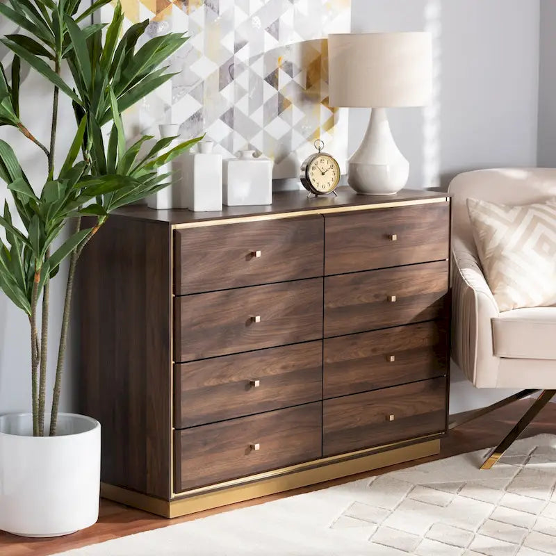 Cormac Modern & Contemporary 8-Drawer Metal-based Wood Dresser