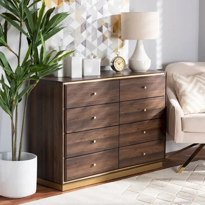 Cormac Modern & Contemporary 8-Drawer Metal-based Wood Dresser