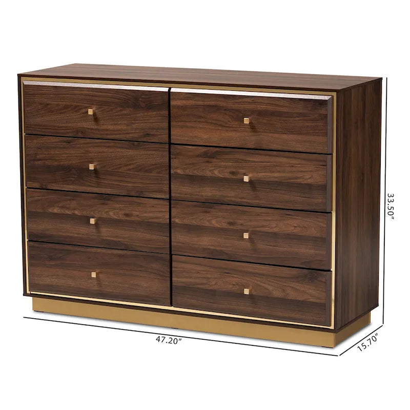 Cormac Modern & Contemporary 8-Drawer Metal-based Wood Dresser