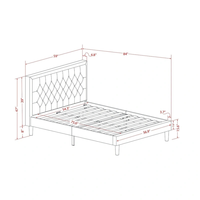 East West Furniture 2 Piece Bedroom Set - Bed Frame Brown Headboard & 1 Wooden Nightstand - Black Finish Legs(Bed Size Option)