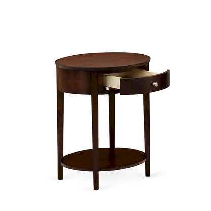 East West Furniture 2 Piece Bedroom Set - Bed Frame Brown Headboard & 1 Wooden Nightstand - Black Finish Legs(Bed Size Option)