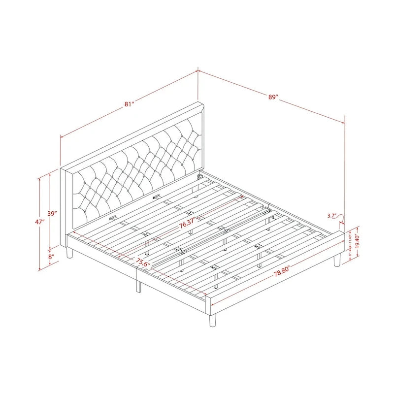 East West Furniture 2 Piece Bedroom Set - Bed Frame Brown Headboard & 1 Wooden Nightstand - Black Finish Legs(Bed Size Option)