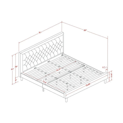 East West Furniture 2 Piece Bedroom Set - Bed Frame Brown Headboard & 1 Wooden Nightstand - Black Finish Legs(Bed Size Option)