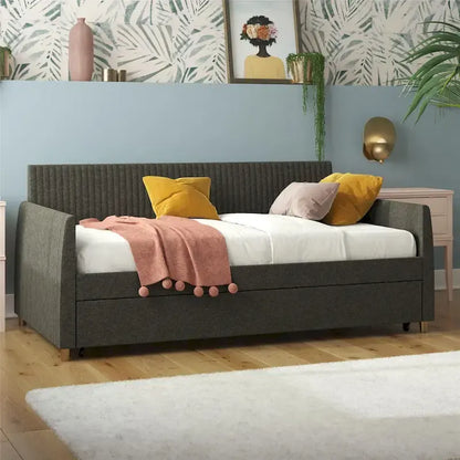 Mr. Kate Daphne Upholstered Twin Daybed with Roll Out Trundle