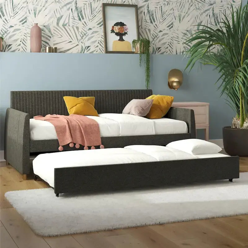 Mr. Kate Daphne Upholstered Twin Daybed with Roll Out Trundle