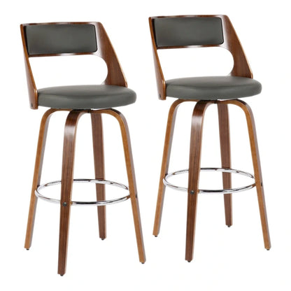 Carson Carrington Alingsas 30 Fixed-Height Bar Stool with Bent Wood Legs & Round Footrest (Set of 2)