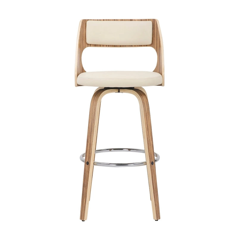 Carson Carrington Alingsas 30 Fixed-Height Bar Stool with Bent Wood Legs & Round Footrest (Set of 2)