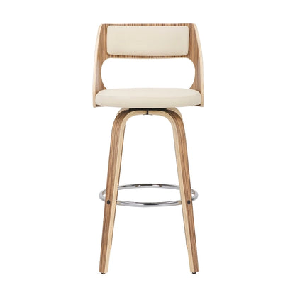 Carson Carrington Alingsas 30 Fixed-Height Bar Stool with Bent Wood Legs & Round Footrest (Set of 2)