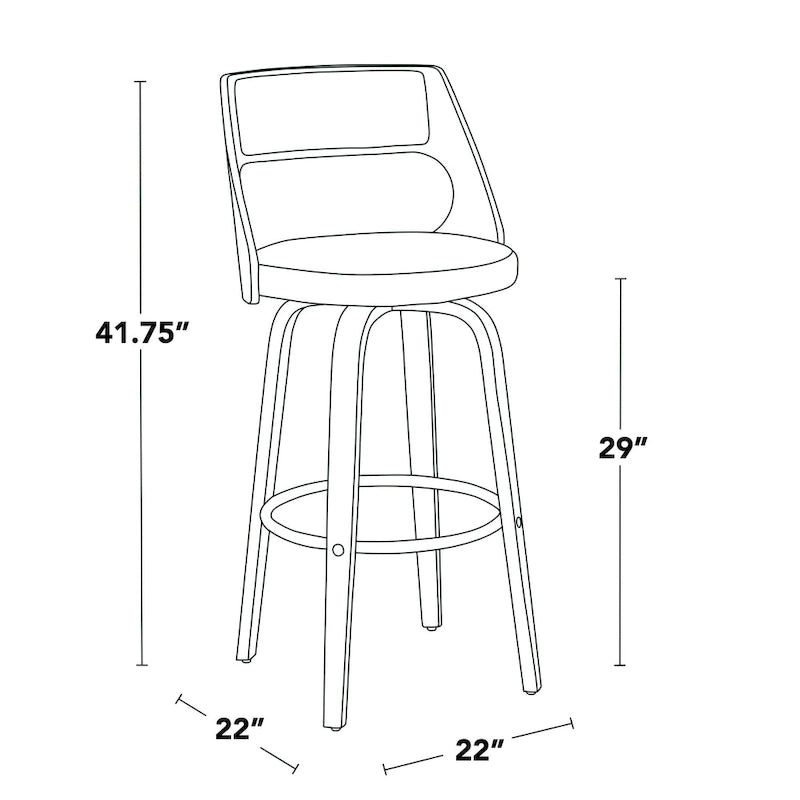 Carson Carrington Alingsas 30 Fixed-Height Bar Stool with Bent Wood Legs & Round Footrest (Set of 2)