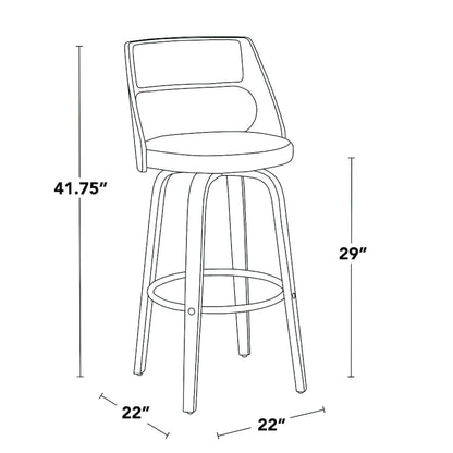 Carson Carrington Alingsas 30 Fixed-Height Bar Stool with Bent Wood Legs & Round Footrest (Set of 2)