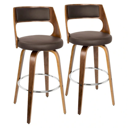 Carson Carrington Alingsas 30 Fixed-Height Bar Stool with Bent Wood Legs & Round Footrest (Set of 2)