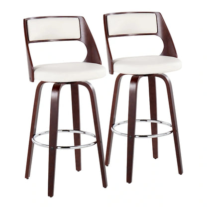 Carson Carrington Alingsas 30 Fixed-Height Bar Stool with Bent Wood Legs & Round Footrest (Set of 2)