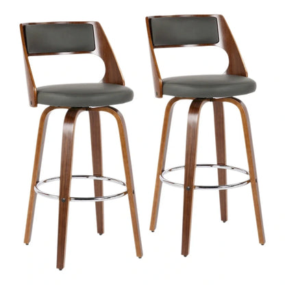 Carson Carrington Alingsas 30 Fixed-Height Bar Stool with Bent Wood Legs & Round Footrest (Set of 2)