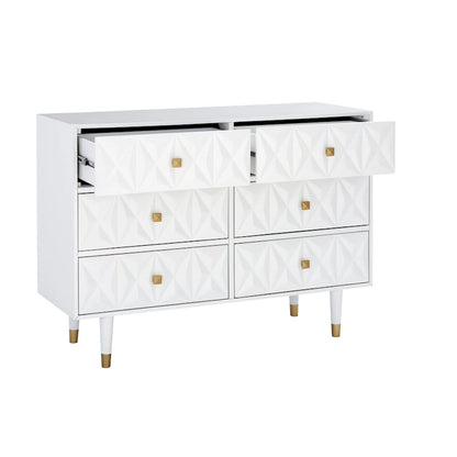 Bea Geometric Textured Glam 6-drawer Dresser
