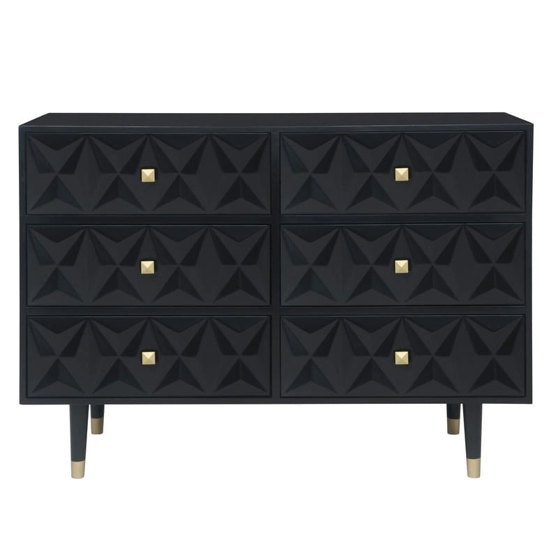 Bea Geometric Textured Glam 6-drawer Dresser