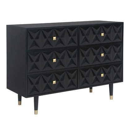 Bea Geometric Textured Glam 6-drawer Dresser