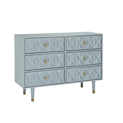 Bea Geometric Textured Glam 6-drawer Dresser