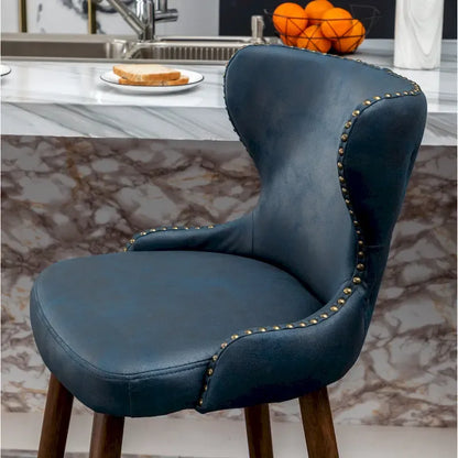 Roundhill Furniture Nevis Mid-century Modern Faux Leather Tufted Nailhead Trim Barstool Set of 2