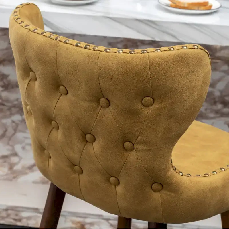 Roundhill Furniture Nevis Mid-century Modern Faux Leather Tufted Nailhead Trim Barstool Set of 2