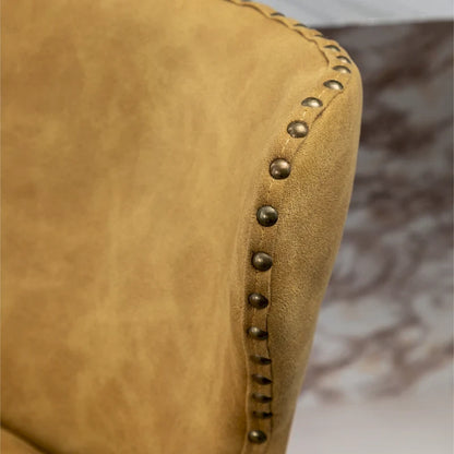 Roundhill Furniture Nevis Mid-century Modern Faux Leather Tufted Nailhead Trim Barstool Set of 2