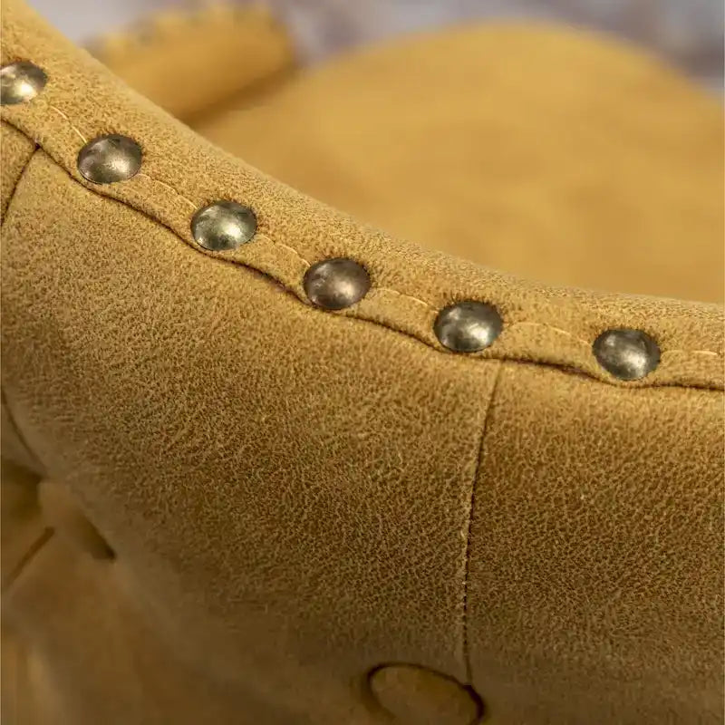 Roundhill Furniture Nevis Mid-century Modern Faux Leather Tufted Nailhead Trim Barstool Set of 2