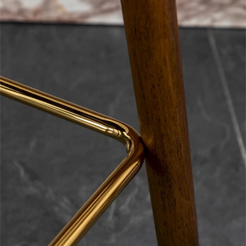 Roundhill Furniture Nevis Mid-century Modern Faux Leather Tufted Nailhead Trim Barstool Set of 2