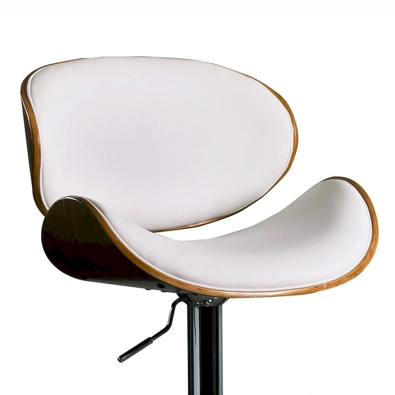 Modern Swivel Walnut Bentwood Adjustable Height Bar Stool