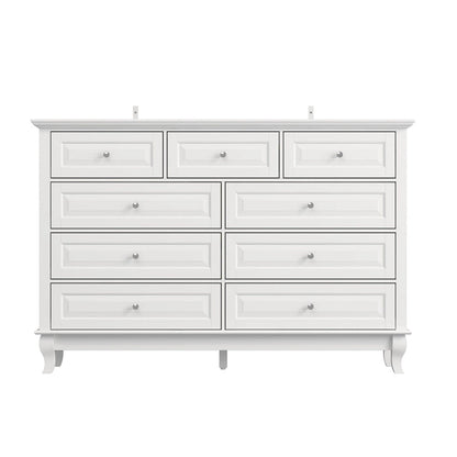 9-Drawer Dresser with Solid Wood Legs Chest Of Drawers Lacquer Console