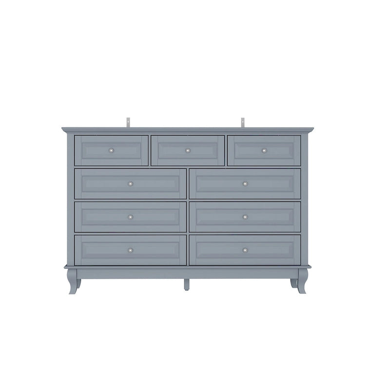 9-Drawer Dresser with Solid Wood Legs Chest Of Drawers Lacquer Console