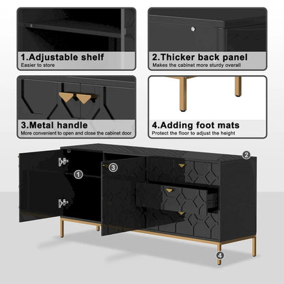 Clihome 2-Door Accent Cabinet with 3 Drawer Dressers