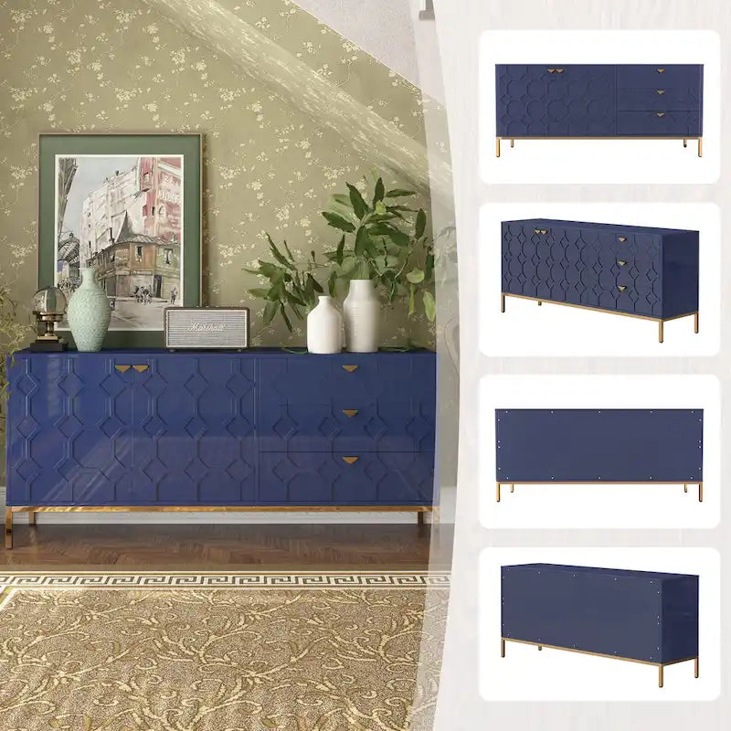 Clihome 2-Door Accent Cabinet with 3 Drawer Dressers