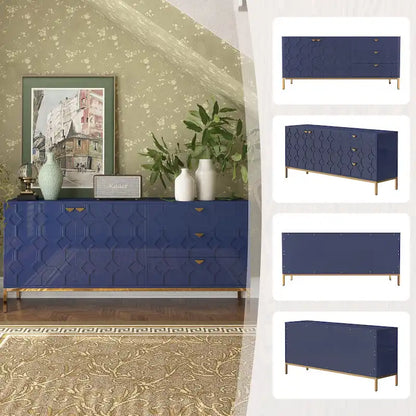 Clihome 2-Door Accent Cabinet with 3 Drawer Dressers