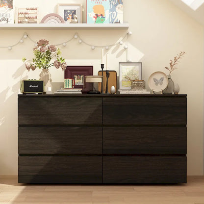 Premium 59-inch 6 Drawers White Floor Double Dresser by Kerrogee