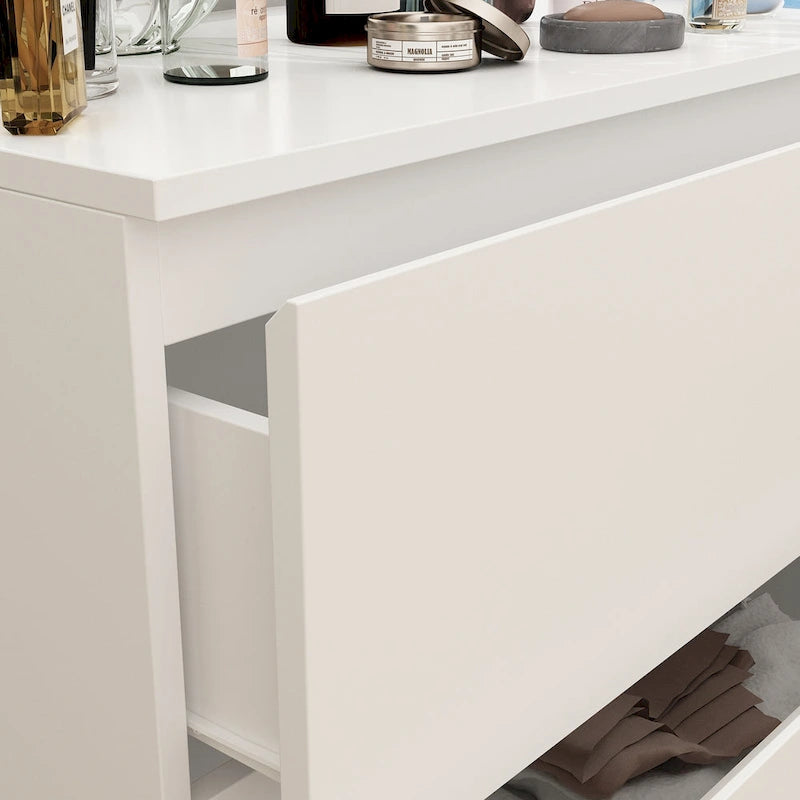 Premium 59-inch 6 Drawers White Floor Double Dresser by Kerrogee