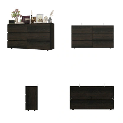 Premium 59-inch 6 Drawers White Floor Double Dresser by Kerrogee