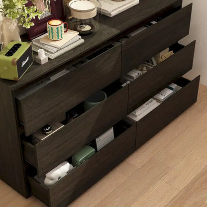 Premium 59-inch 6 Drawers White Floor Double Dresser by Kerrogee