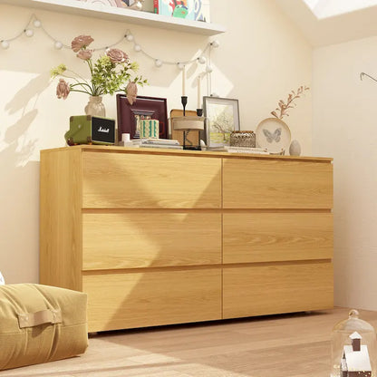 Premium 59-inch 6 Drawers White Floor Double Dresser by Kerrogee