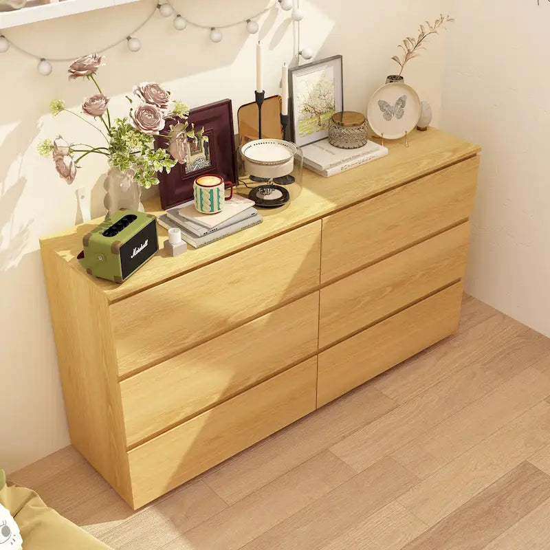 Premium 59-inch 6 Drawers White Floor Double Dresser by Kerrogee