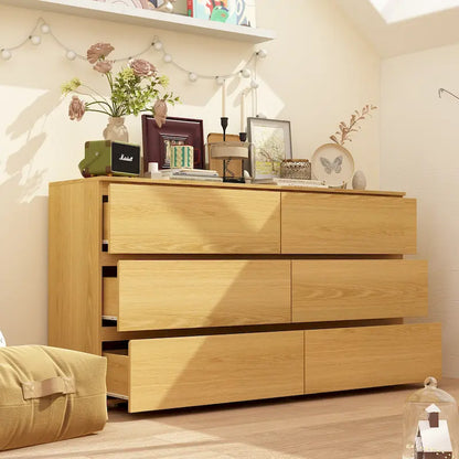 Premium 59-inch 6 Drawers White Floor Double Dresser by Kerrogee