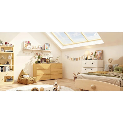 Premium 59-inch 6 Drawers White Floor Double Dresser by Kerrogee