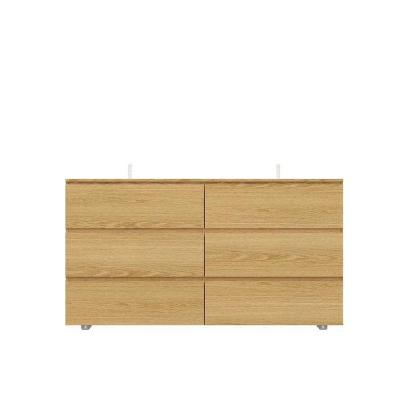 Premium 59-inch 6 Drawers White Floor Double Dresser by Kerrogee