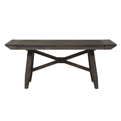 Double Bridge Dark Chestnut Trestle Table Set