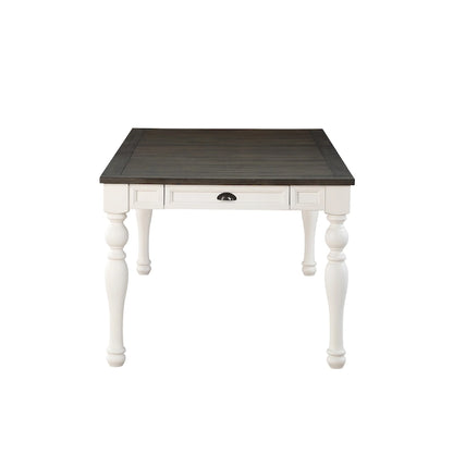 Steve Silver Jillian Farmhouse Two-Tone 80-Inch Dining Table - Two Tone Soft White and Dark Oak